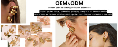 Oval Earrings For Women Made Of Durable 304 Stainless Steel In Elegant Steel Color