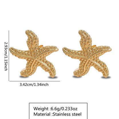 Starfish Earrings For Everyday Wear In Simple Style Made Of Durable Titanium Steel