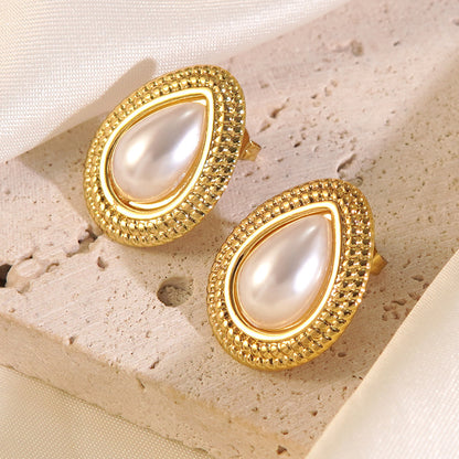 Oval Earrings For Women Made Of Durable 304 Stainless Steel In Elegant Steel Color