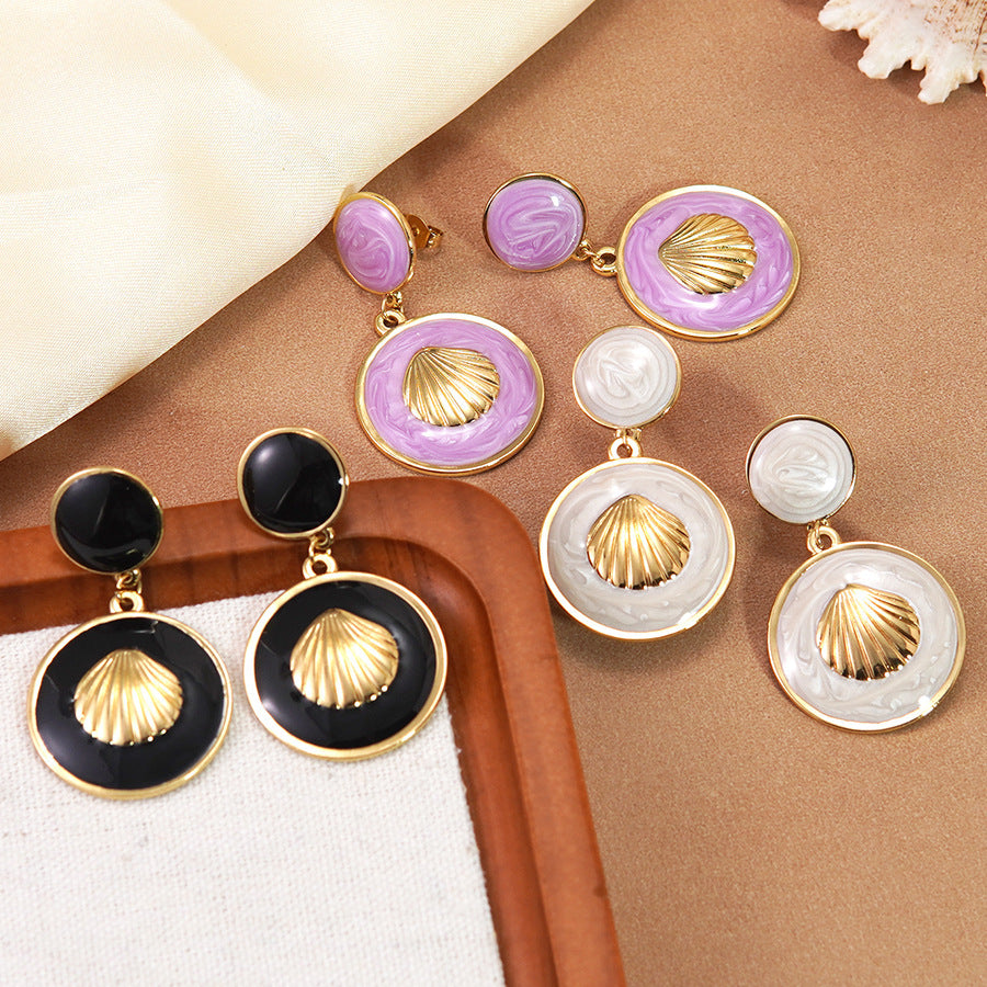 For Earrings Crafted From Durable 304 Stainless Steel Featuring Enamel Design