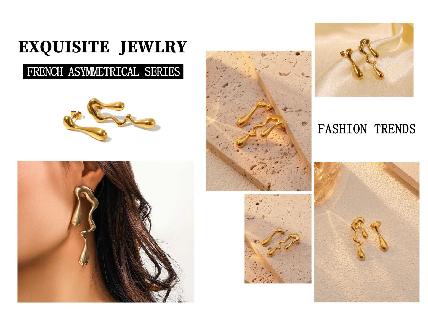 Oval Earrings For Women Made Of Durable 304 Stainless Steel In Elegant Steel Color
