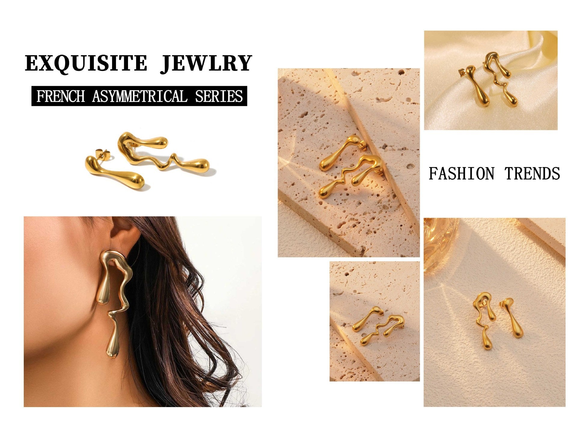 Oval Earrings For Women Made Of Durable 304 Stainless Steel In Elegant Steel Color