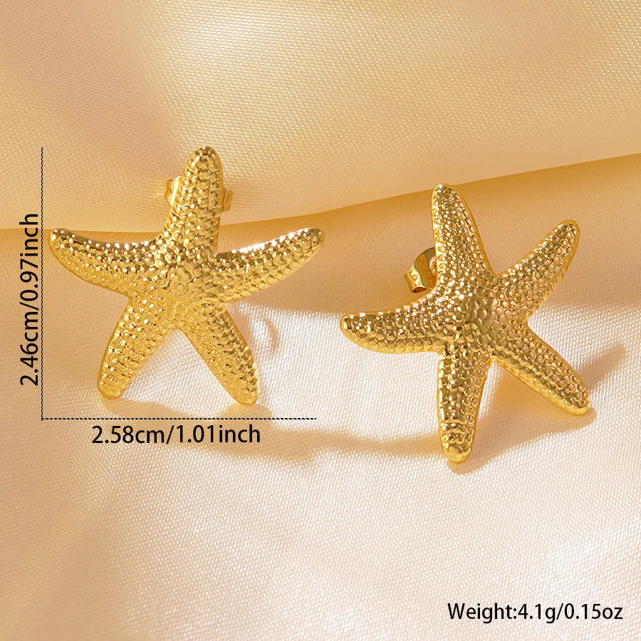 Starfish Earrings For Everyday Wear In Simple Style Made Of Durable Titanium Steel