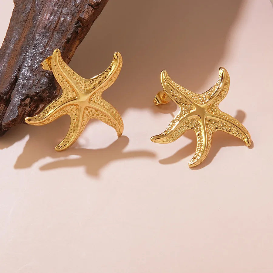 Starfish Earrings For Everyday Wear In Simple Style Made Of Durable Titanium Steel