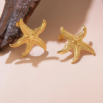 Starfish Earrings For Everyday Wear In Simple Style Made Of Durable Titanium Steel