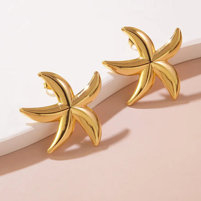 Starfish Earrings For Everyday Wear In Simple Style Made Of Durable Titanium Steel