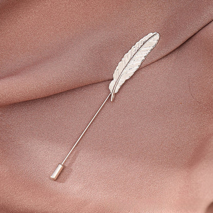 Silver Men's Lapel Pin Suit Style With Chain Zinc Alloy Animal Lapel Brooch Jewelry