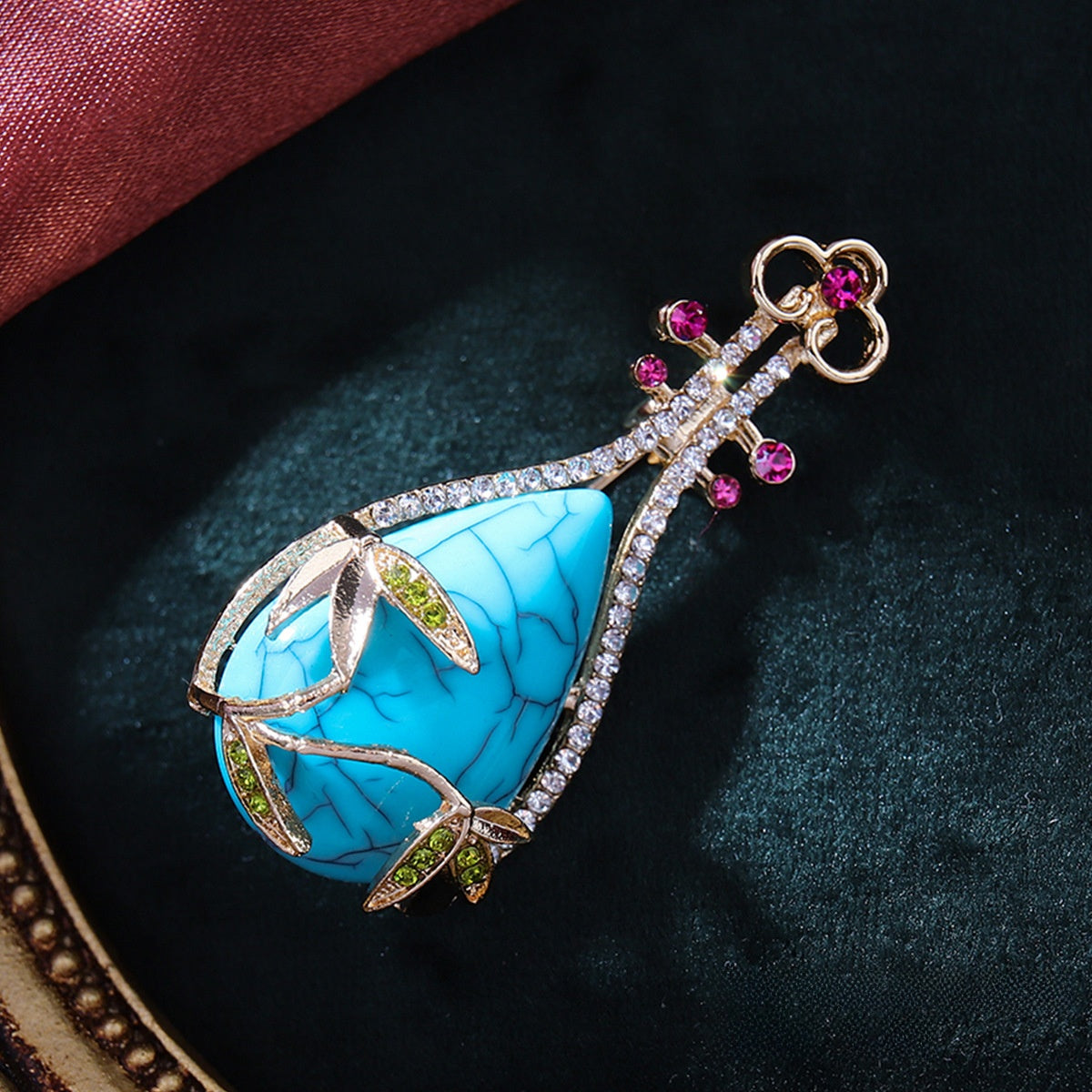 Chinese Ancient Style Lapel Pin High-End Light-Proof Suit Jacket Autumn Winter Accessories