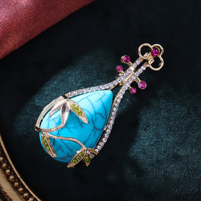 Chinese Ancient Style Lapel Pin High-End Light-Proof Suit Jacket Autumn Winter Accessories