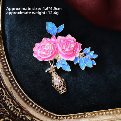 Chinese Ancient Style Lapel Pin High-End Light-Proof Suit Jacket Autumn Winter Accessories