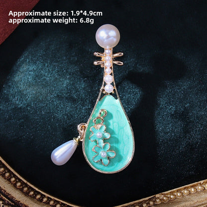Chinese Ancient Style Lapel Pin High-End Light-Proof Suit Jacket Autumn Winter Accessories