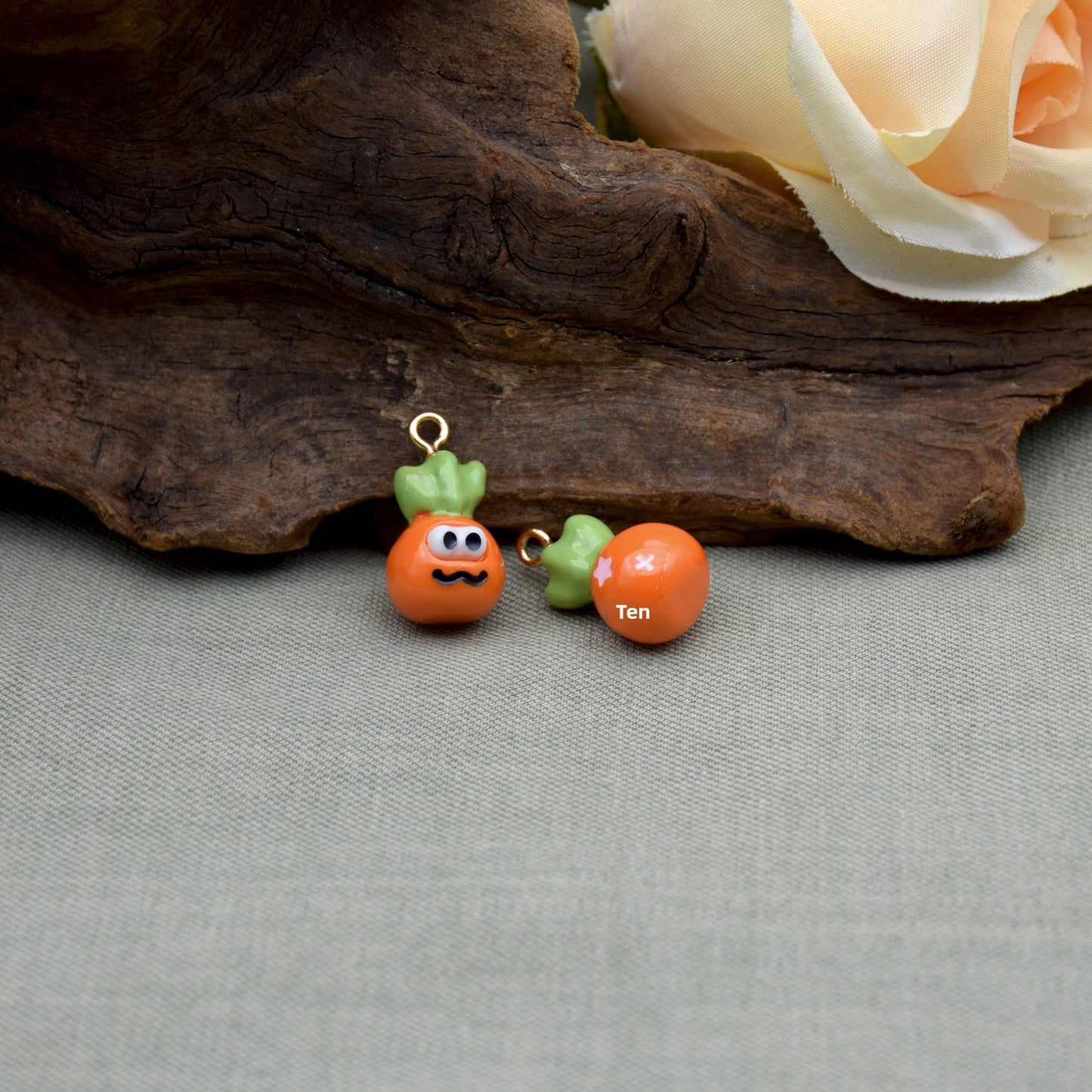 Foguang Resin Fruit Series Earrings Necklace Bracelet DIY Accessories Hole Pendant Jewelry Parts