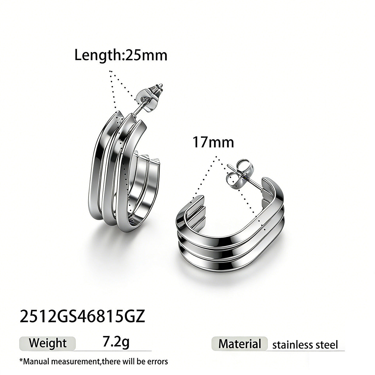 Color Block Earrings For Women In Golden Titanium Steel