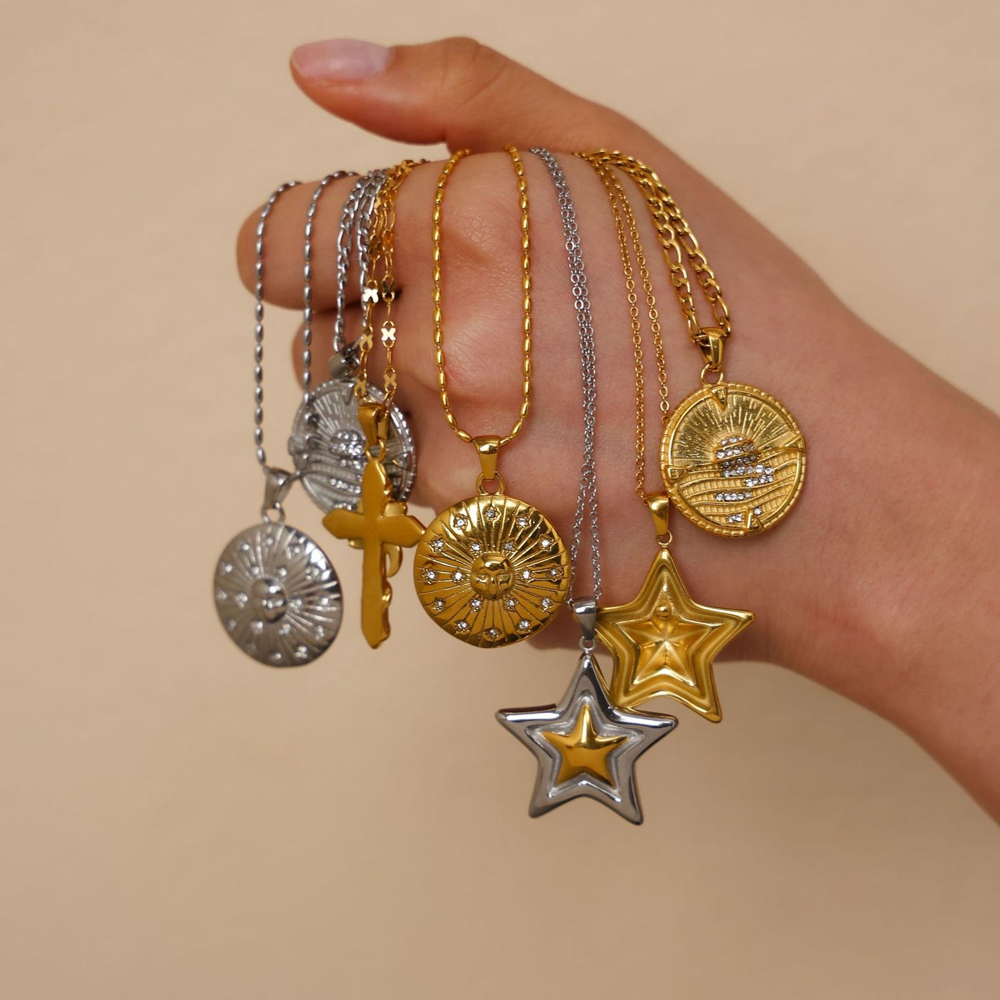 Notes Necklace For Women Made Of Durable Titanium Steel In Elegant Golden Color