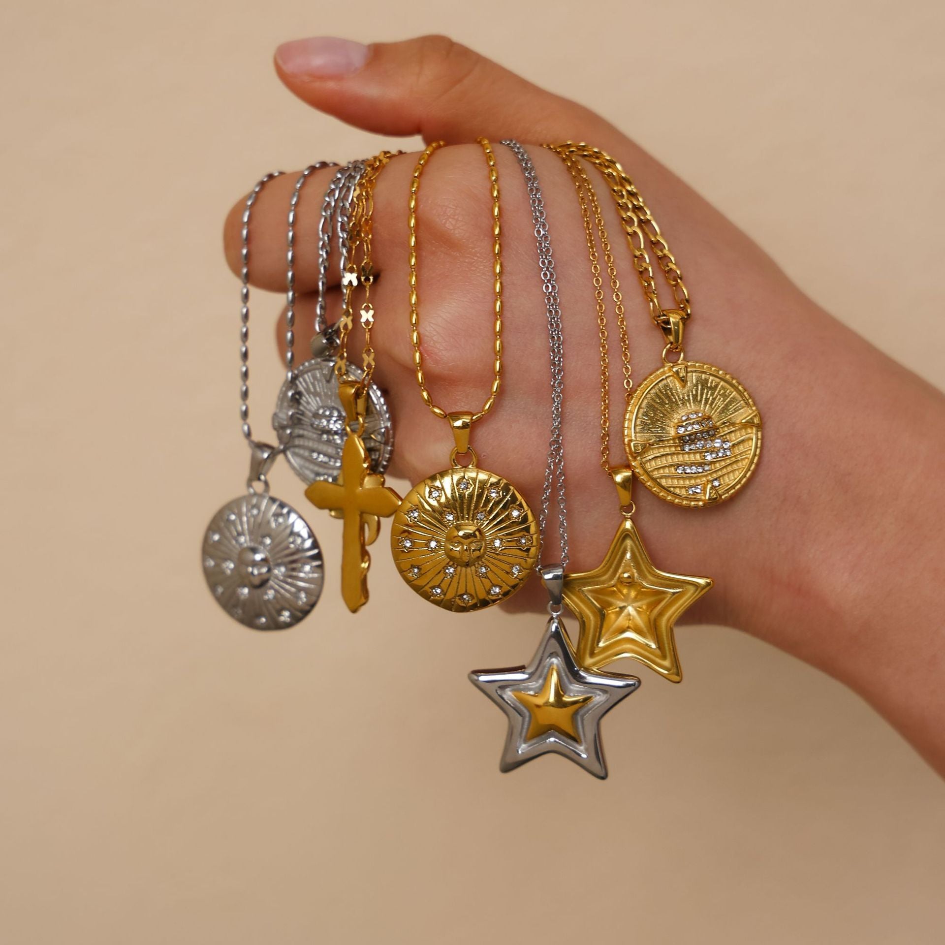 Notes Necklace For Women Made Of Durable Titanium Steel In Elegant Golden Color