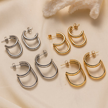 For Stud Earrings Made Of Titanium Steel With 18K Real Gold Plated Finish