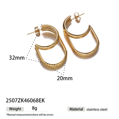 For Stud Earrings Made Of Titanium Steel With 18K Real Gold Plated Finish