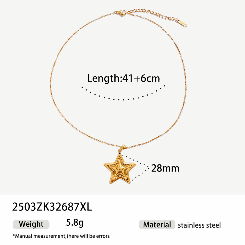 Notes Necklace For Women Made Of Durable Titanium Steel In Elegant Golden Color
