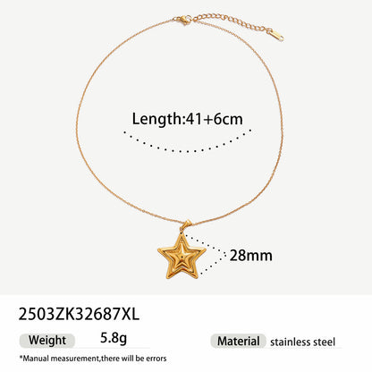 Notes Necklace For Women Made Of Durable Titanium Steel In Elegant Golden Color