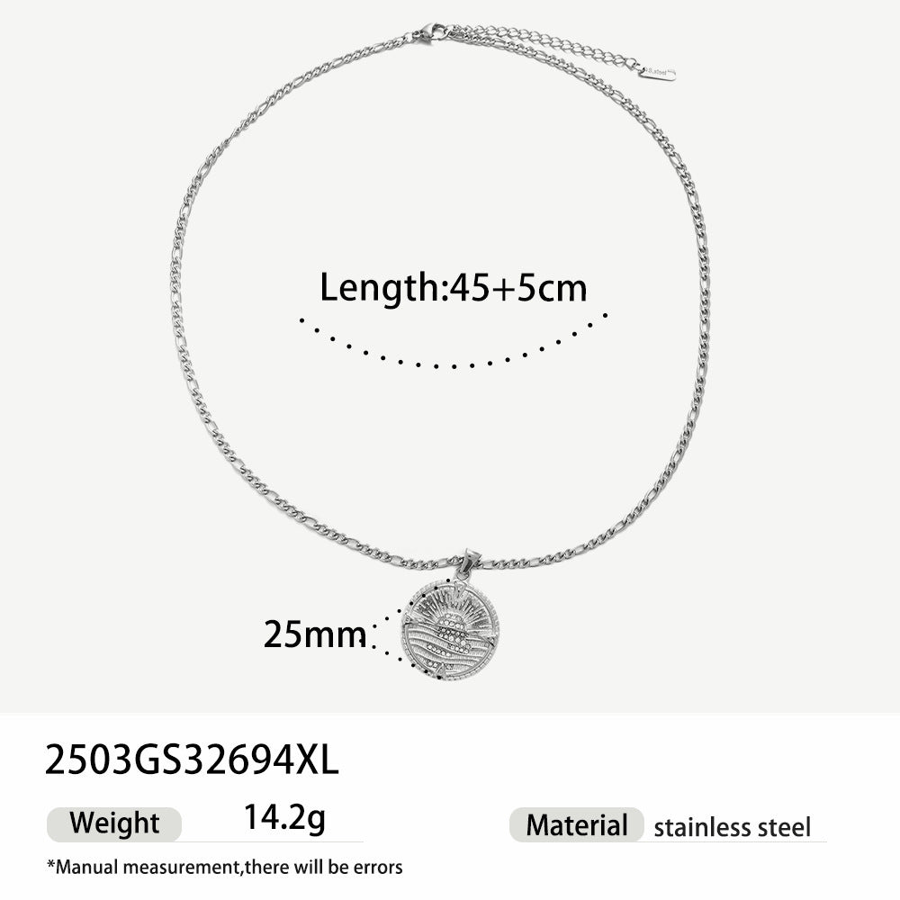 Notes Necklace For Women Made Of Durable Titanium Steel In Elegant Golden Color