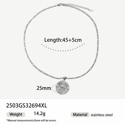 Notes Necklace For Women Made Of Durable Titanium Steel In Elegant Golden Color