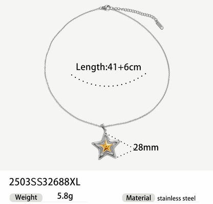 Notes Necklace For Women Made Of Durable Titanium Steel In Elegant Golden Color