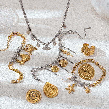 Ocean For Jewelry Set In Elegant Golden Color