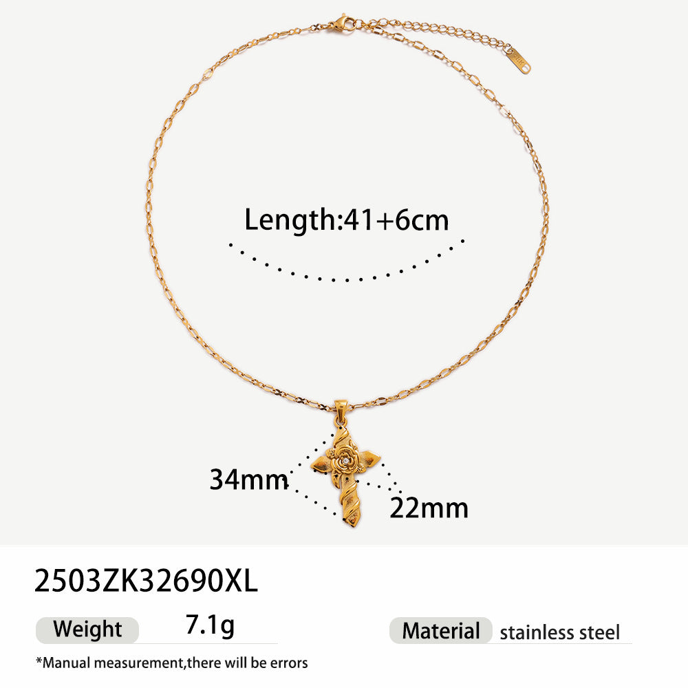 Notes Necklace For Women Made Of Durable Titanium Steel In Elegant Golden Color