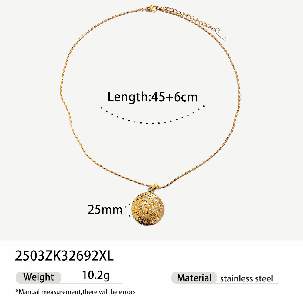 Notes Necklace For Women Made Of Durable Titanium Steel In Elegant Golden Color