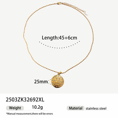 Notes Necklace For Women Made Of Durable Titanium Steel In Elegant Golden Color