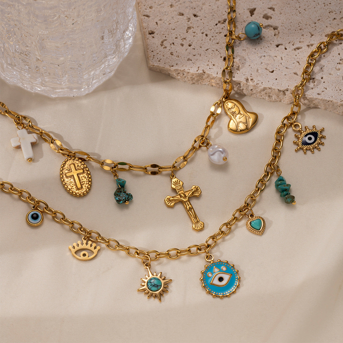 Devil's Eye Necklace For Women Made Of Durable Titanium Steel In Steel Color