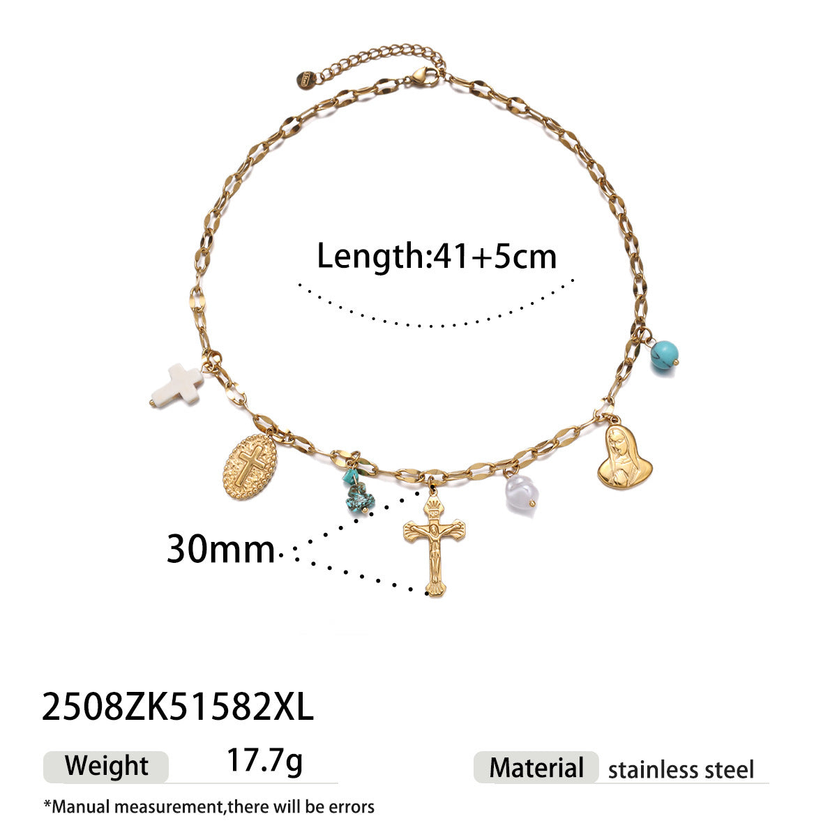 Devil's Eye Necklace For Women Made Of Durable Titanium Steel In Steel Color