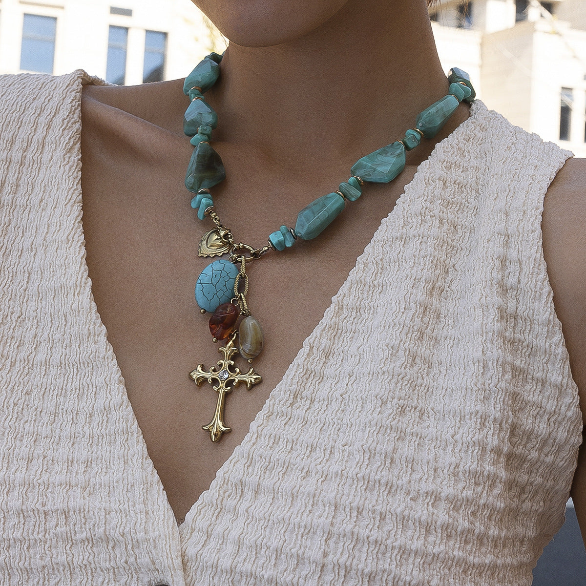 For Irregular Necklace In Steel Color Featuring Unique Design