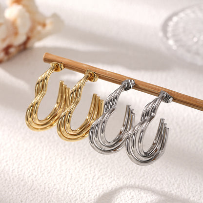 Geometric Stud Earrings For Women Made Of Durable Titanium Steel