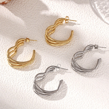Geometric Stud Earrings For Women Made Of Durable Titanium Steel