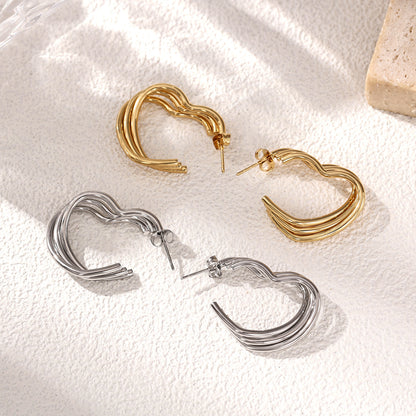 Geometric Stud Earrings For Women Made Of Durable Titanium Steel