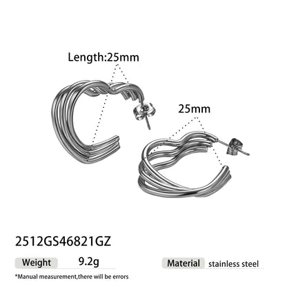 Geometric Stud Earrings For Women Made Of Durable Titanium Steel