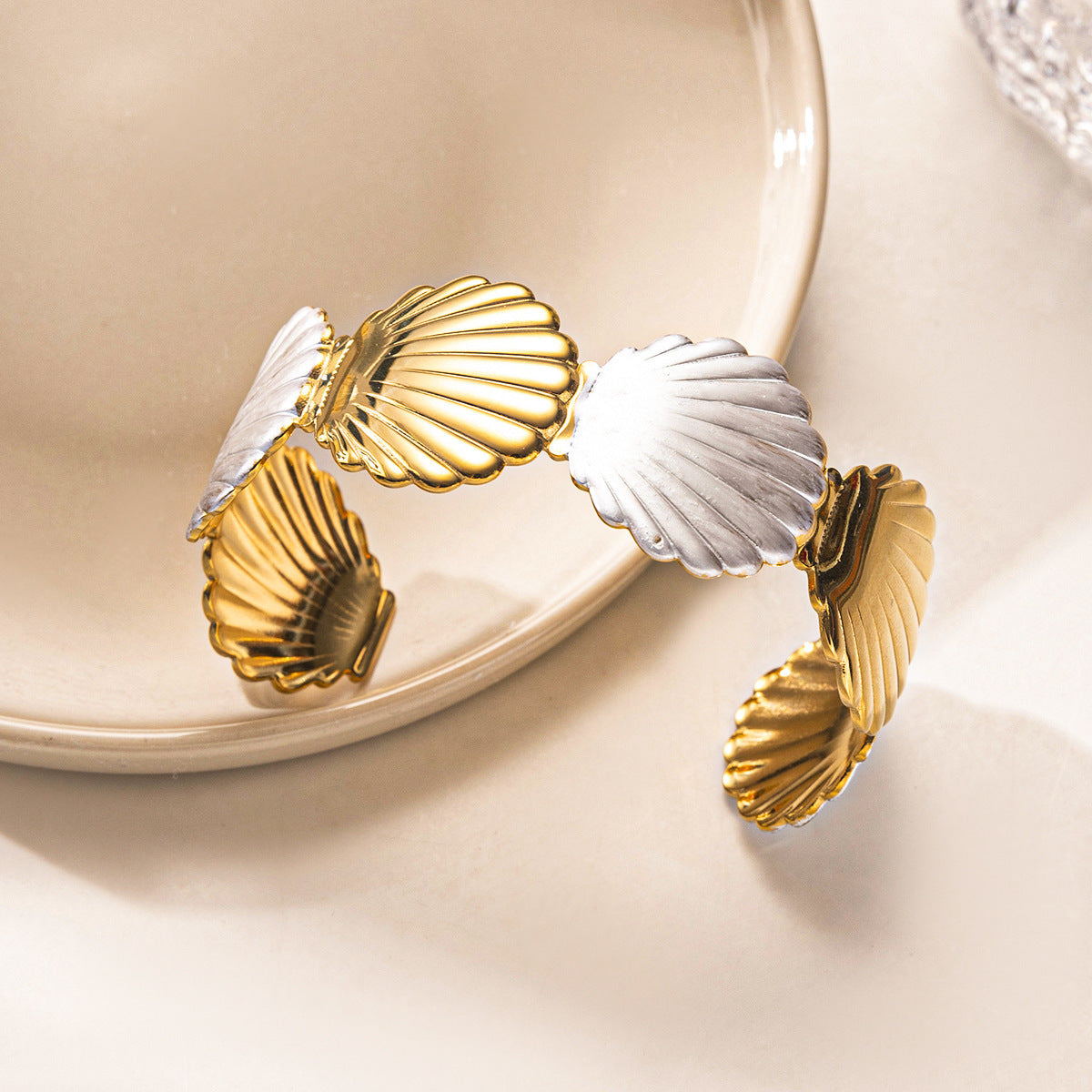 For Shell Bangle In Marine Style Made Of Durable 304 Stainless Steel