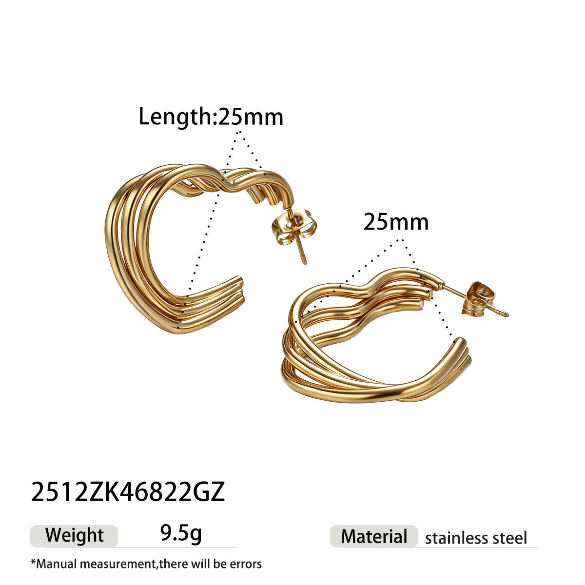 Geometric Stud Earrings For Women Made Of Durable Titanium Steel