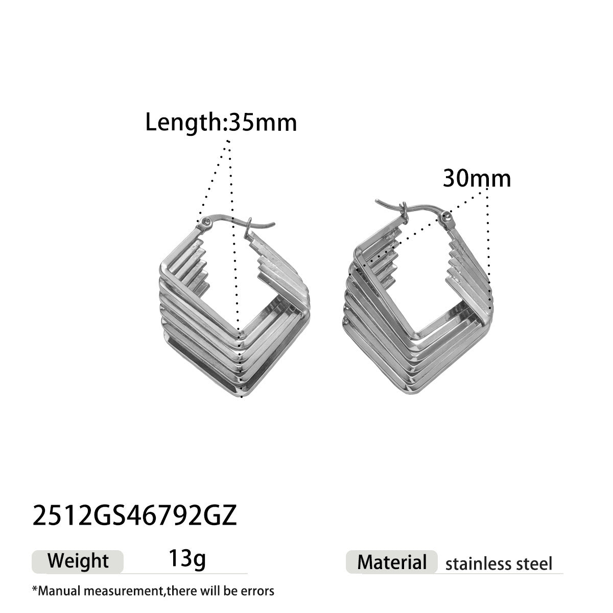 Irregular Stud Earrings For Women Made Of Durable Titanium Steel In Elegant Golden Color