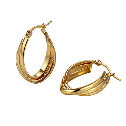Sweet Circle Stud Earrings For Women In Steel Color, Made Of Durable 304 Stainless Steel