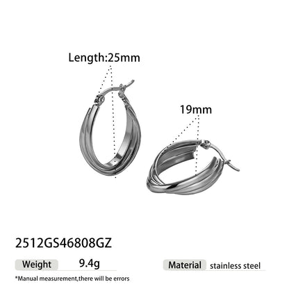 Sweet Circle Stud Earrings For Women In Steel Color, Made Of Durable 304 Stainless Steel