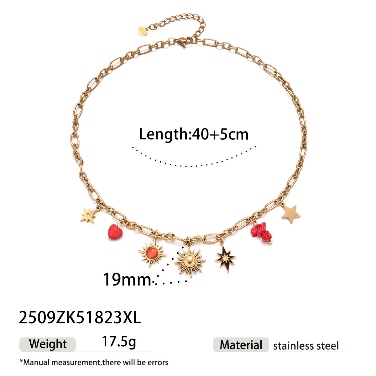For Multi Charms Necklace In Steel Color, Stylish And Durable Accessory