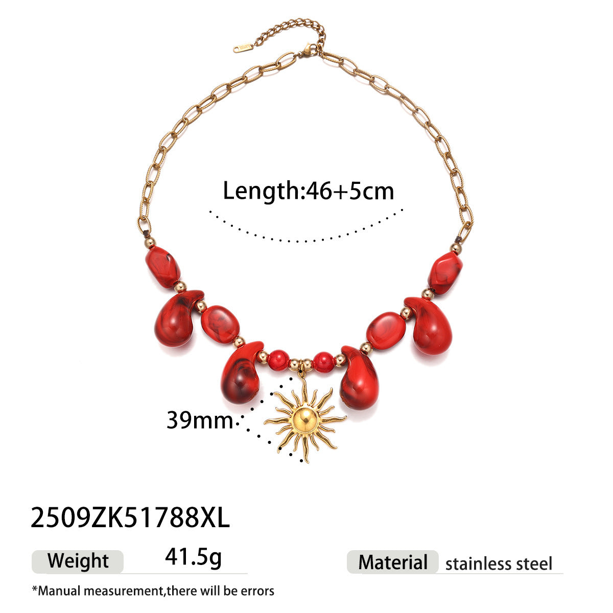Sun Pattern Acrylic Necklace For Women Featuring Elegant Design