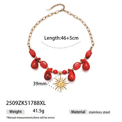 Sun Pattern Acrylic Necklace For Women Featuring Elegant Design