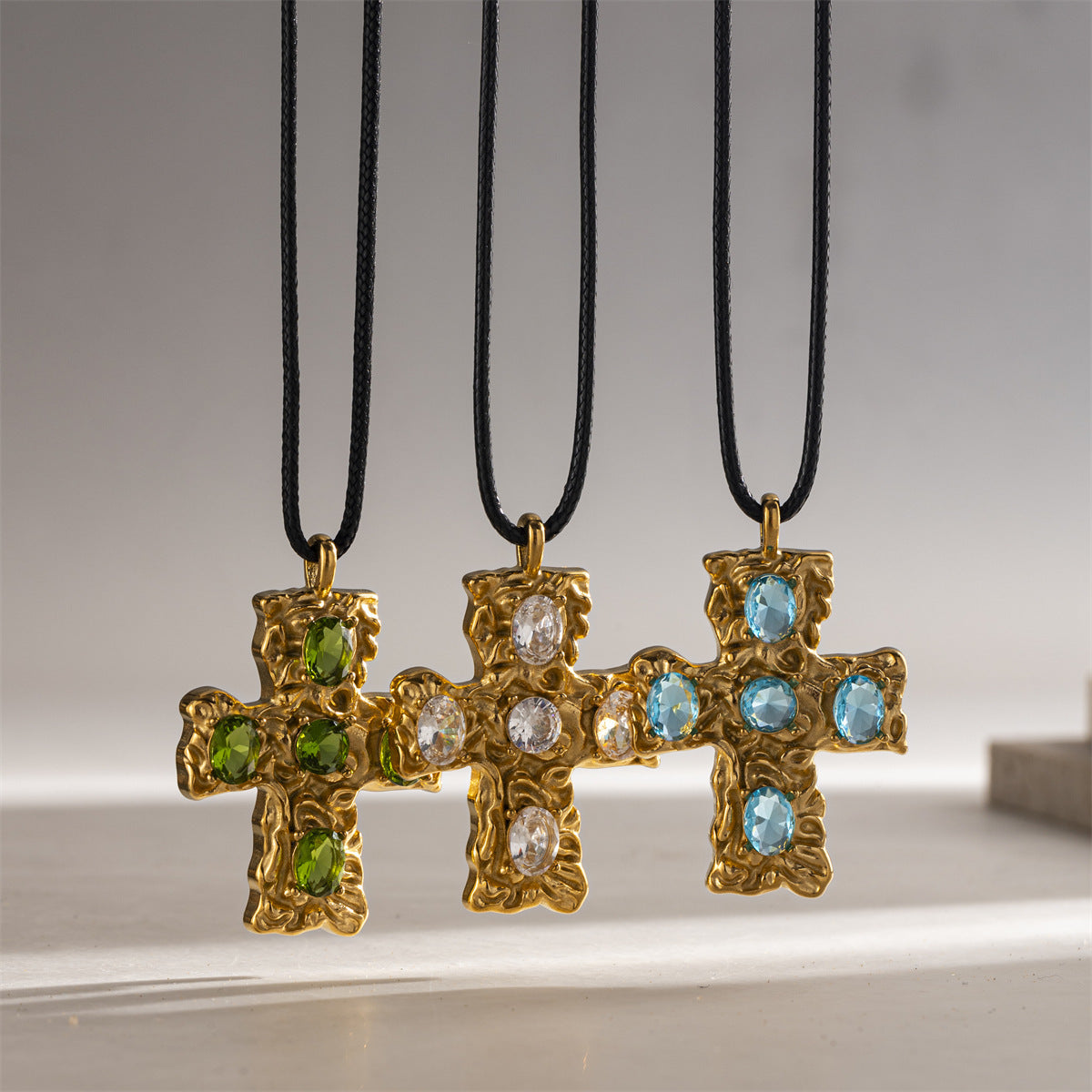 Maillard Style Cross Necklace For Men And Women In Steel Color