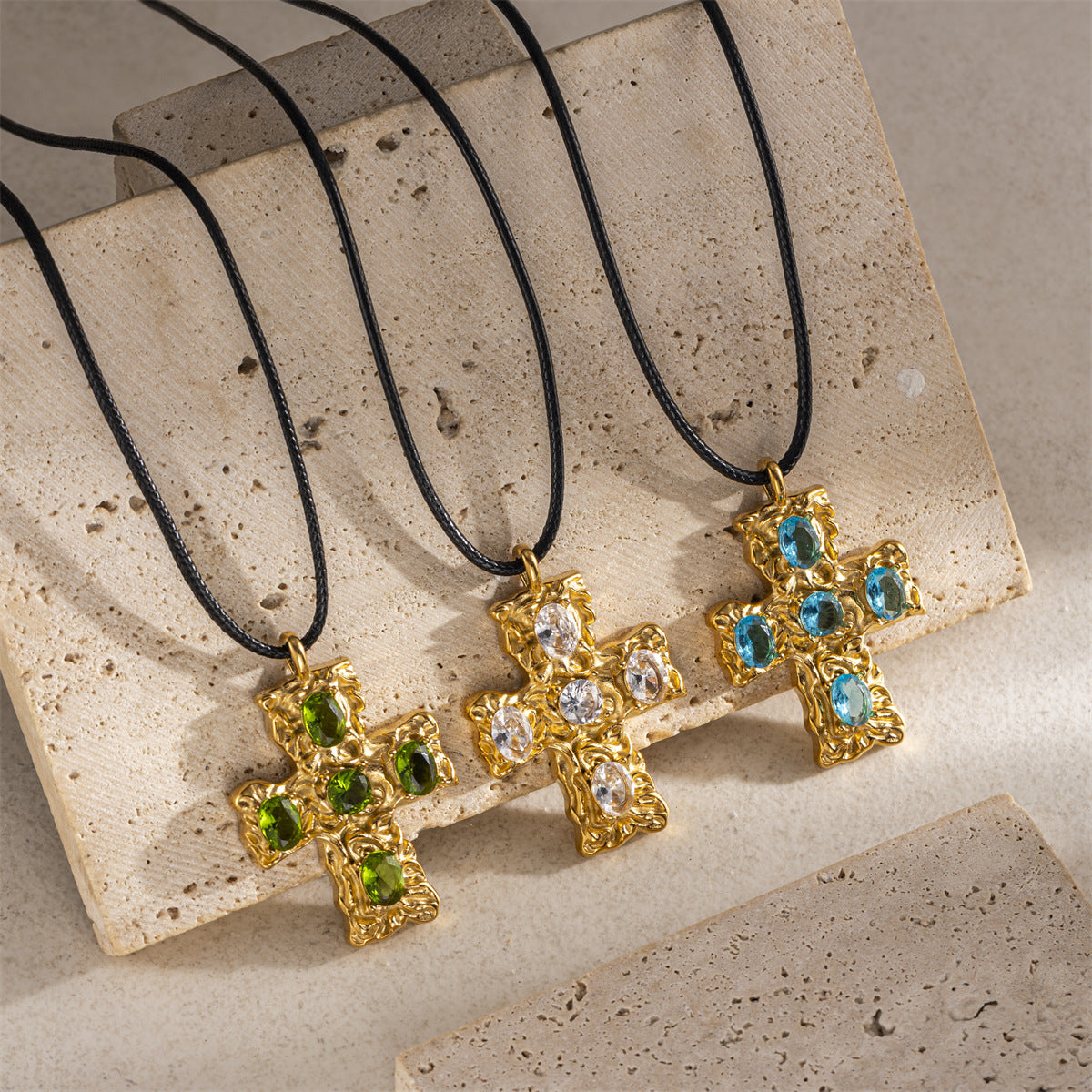 Maillard Style Cross Necklace For Men And Women In Steel Color