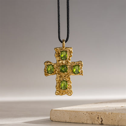 Maillard Style Cross Necklace For Men And Women In Steel Color