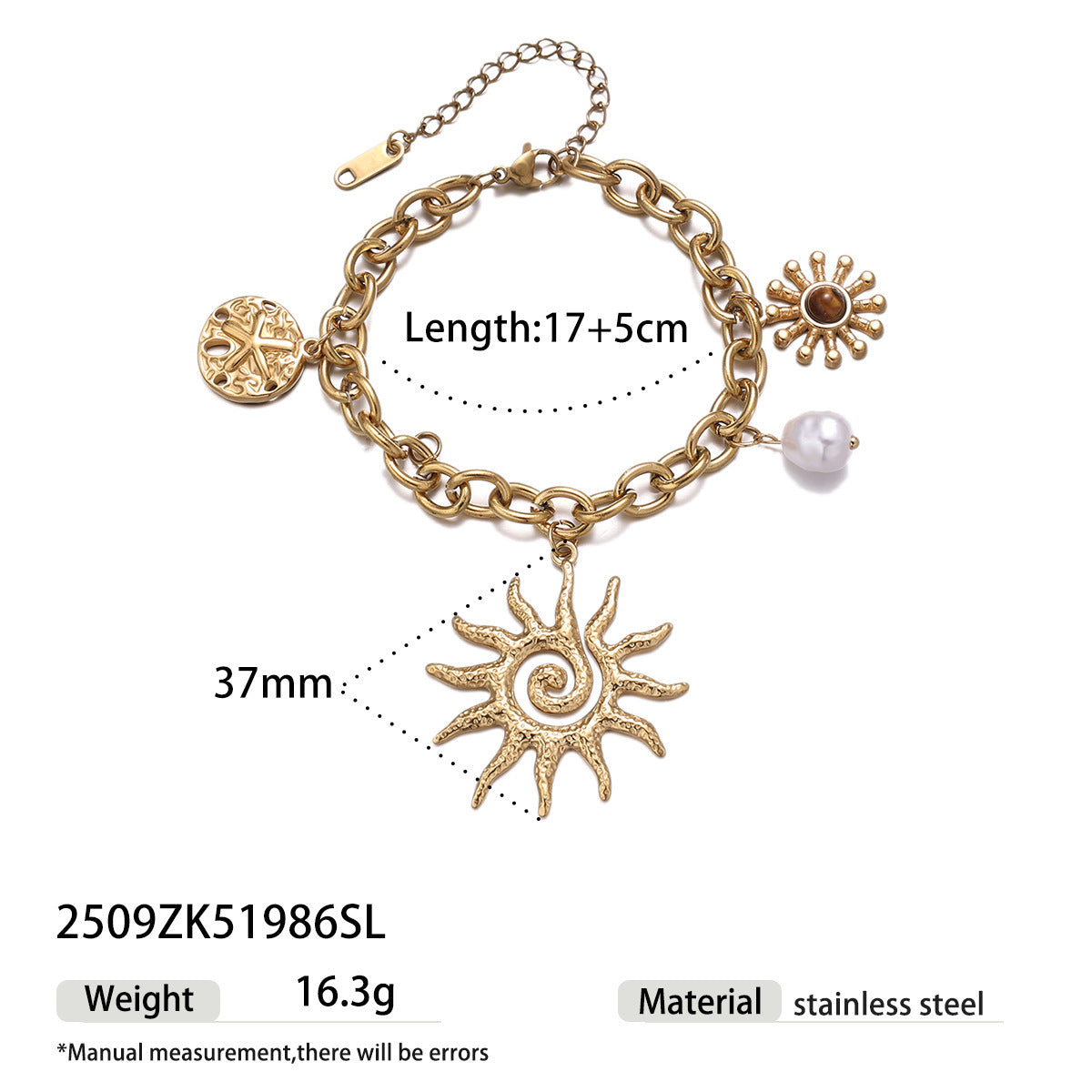 For Multi Charms Necklace Featuring Acrylic Inlay, Stylish Jewelry Set