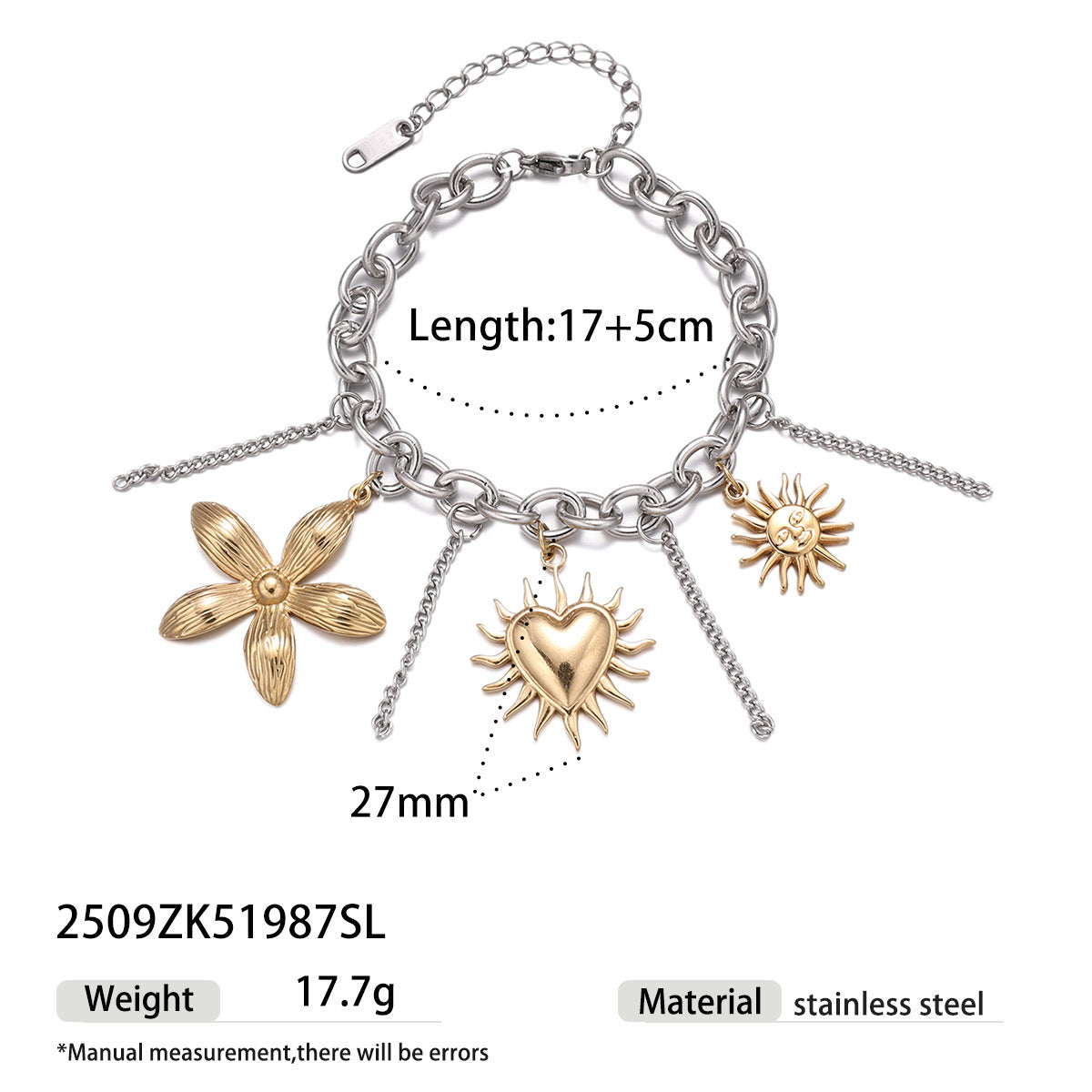 For Multi Charms Necklace Featuring Acrylic Inlay, Stylish Jewelry Set